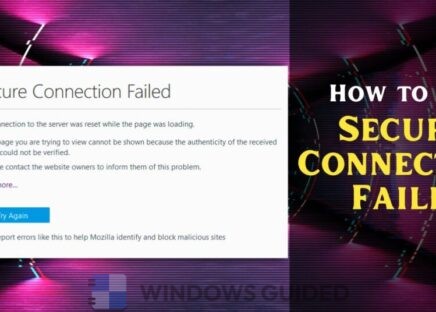 how to fix secure connection failed